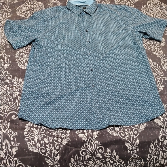 Pronto Uomo Blue Patterned Button Down Shirt - Picture 1 of 8